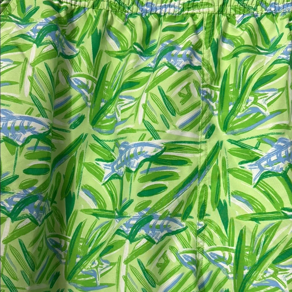Vineyard Vines Men's Green Blue Tropical Swim Trunks‎